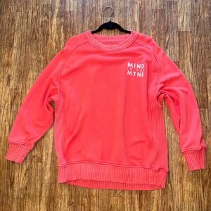 Aerie Mind in the Mountains Coral Red Pullover Sweatshirt Size S Oversized Cozy